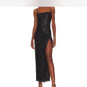 Superdown Black Sequin Maxi Dress